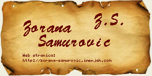 Zorana Samurović vizit kartica